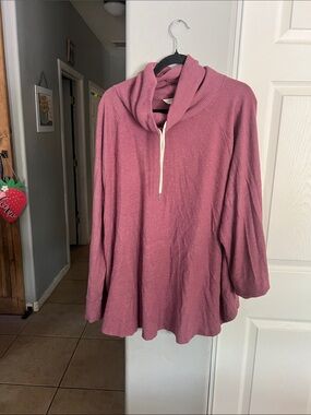Terra & Sky Rose Pink Hooded Pullover Sweater